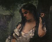 Gustave Courbet Gypsy in Reflection oil painting artist